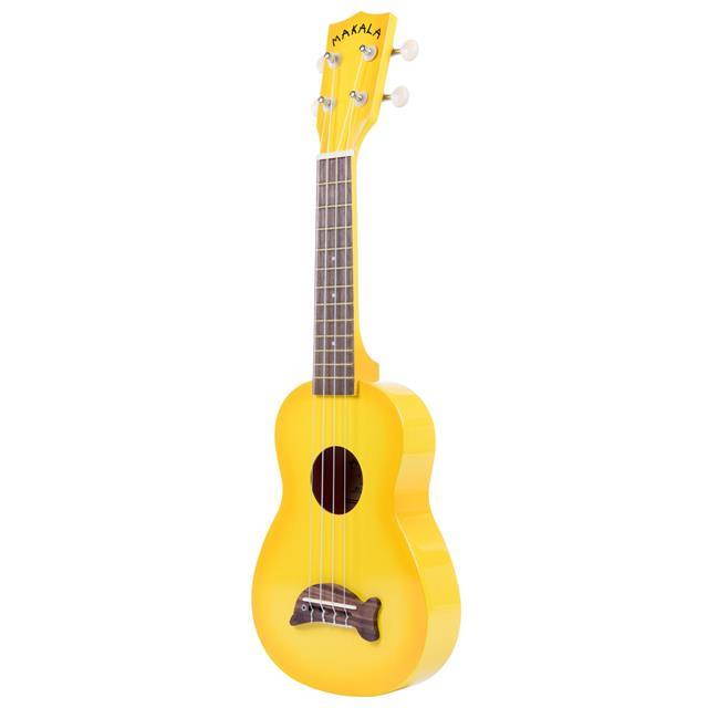 Kala Gloss Yellow Burst Makala Dolphin Soprano Ukulele with Tote Bag