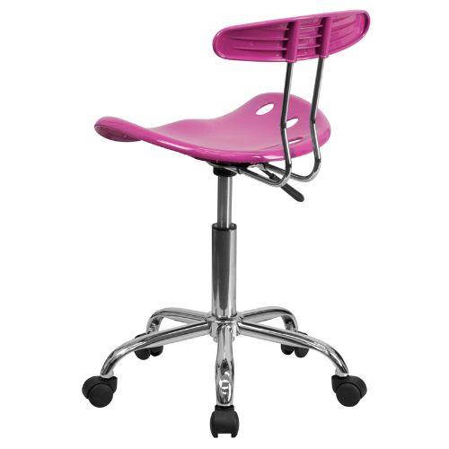Vibrant Candy Heart and Chrome Swivel Task Chair with Tractor Seat