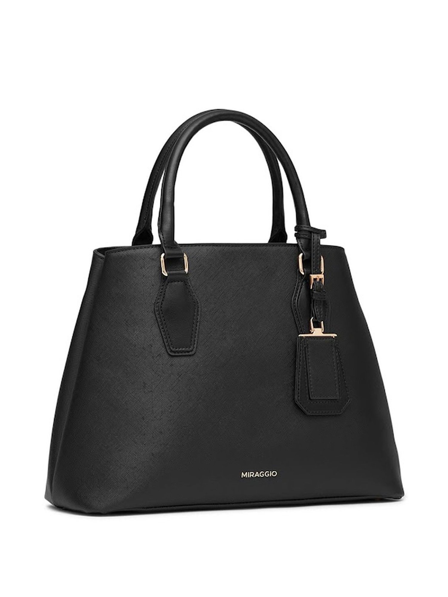 Miraggio Olivia Black Solid Medium Handbag