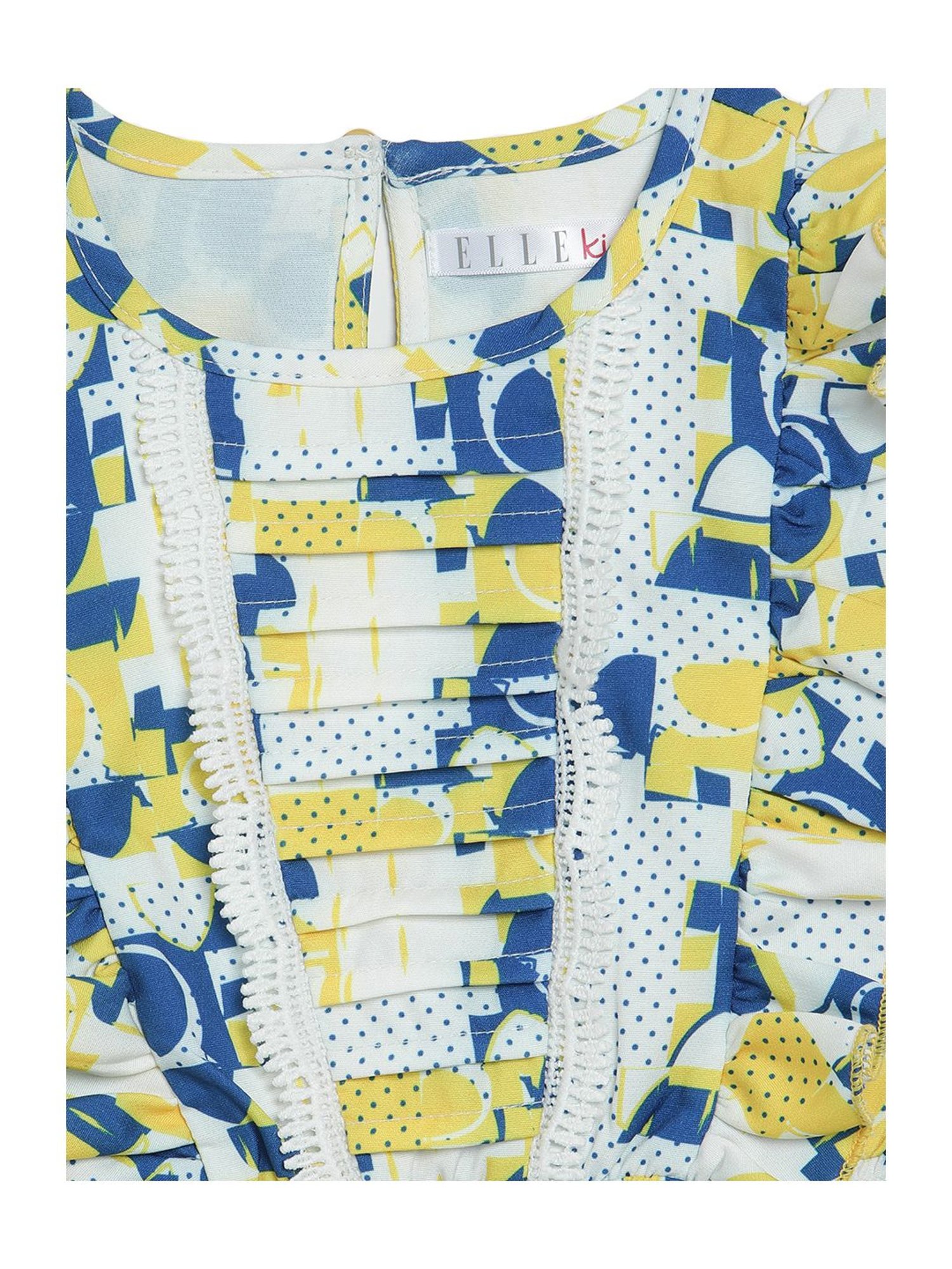 Elle Kids Off White Printed Dress