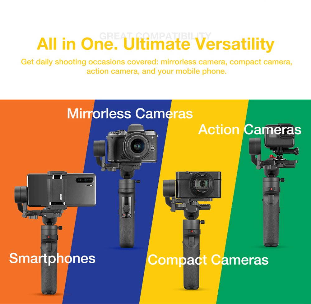 Zhiyun Crane M2 Small Body 3-Axis Handheld Stabilizer Gimbal For Smartphone Light Mirrorless Action Camera