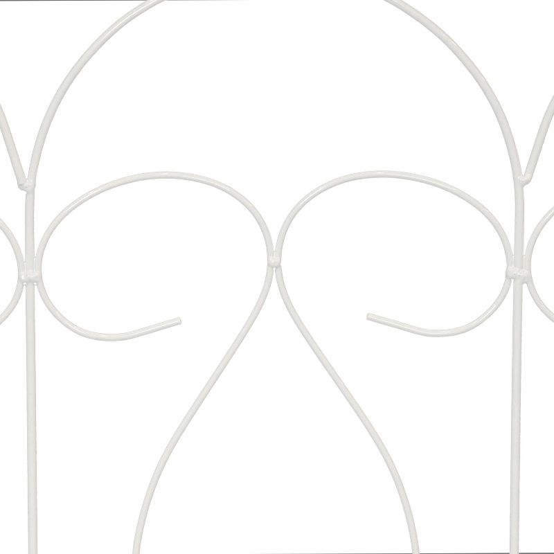 Sunnydaze Outdoor Lawn and Garden Metal Traditional Style Decorative Border Fence Panel Set - 10' - White - 5pk