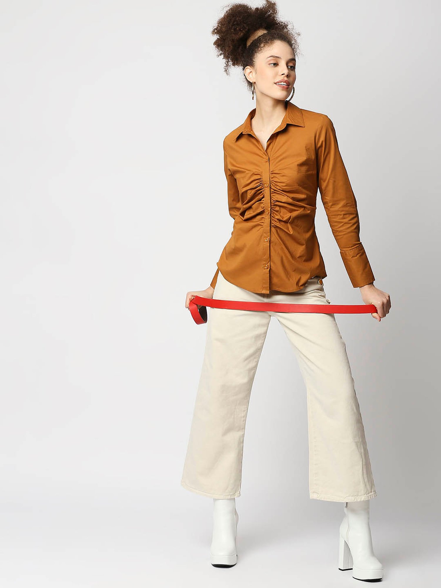 Remanika Tan Regular Fit Shirt
