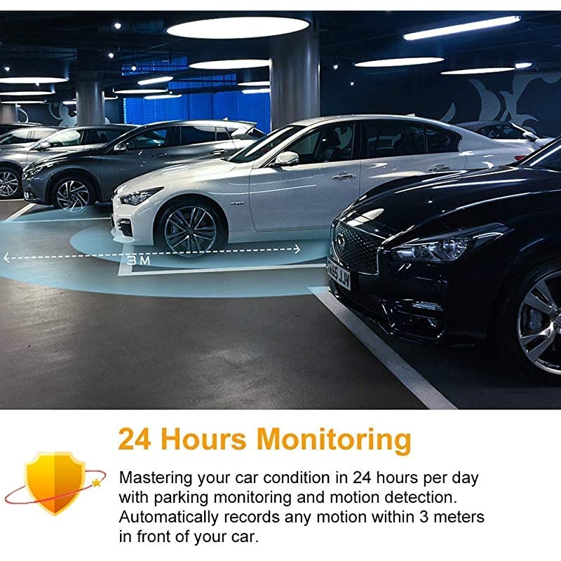 Dash Cams for Cars Front and Rear,  Dashboard Camera with 3 Inch Screen, Car Driving Recorder with F1.8 Night Vision 170&deg;Wide Angle, Loop Recording, G-Sensor Parking Monitor, WDR