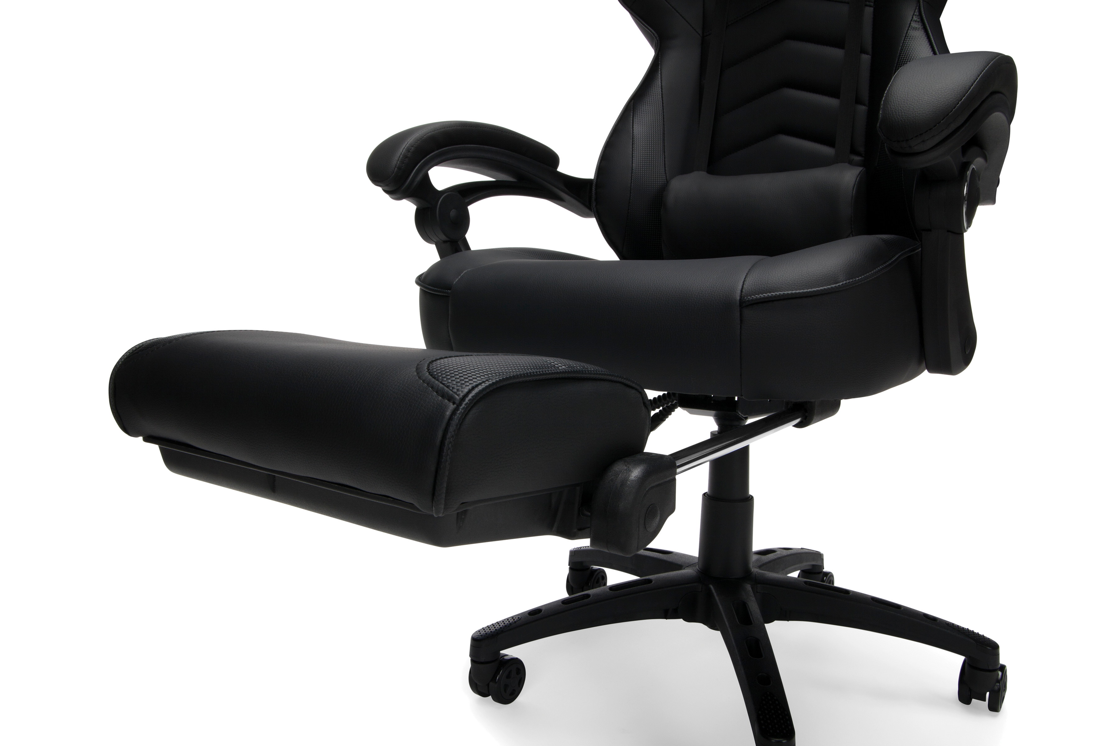 RESPAWN 110 Racing Style Gaming Chair, Reclining Ergonomic Leather Chair with Footrest, in White (RSP-110-WHT)
