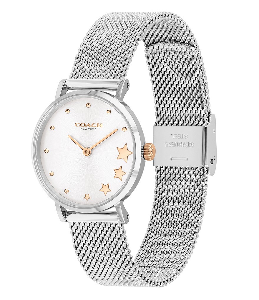 COACH Perry Star Stainless Steel Mesh Bracelet Watch