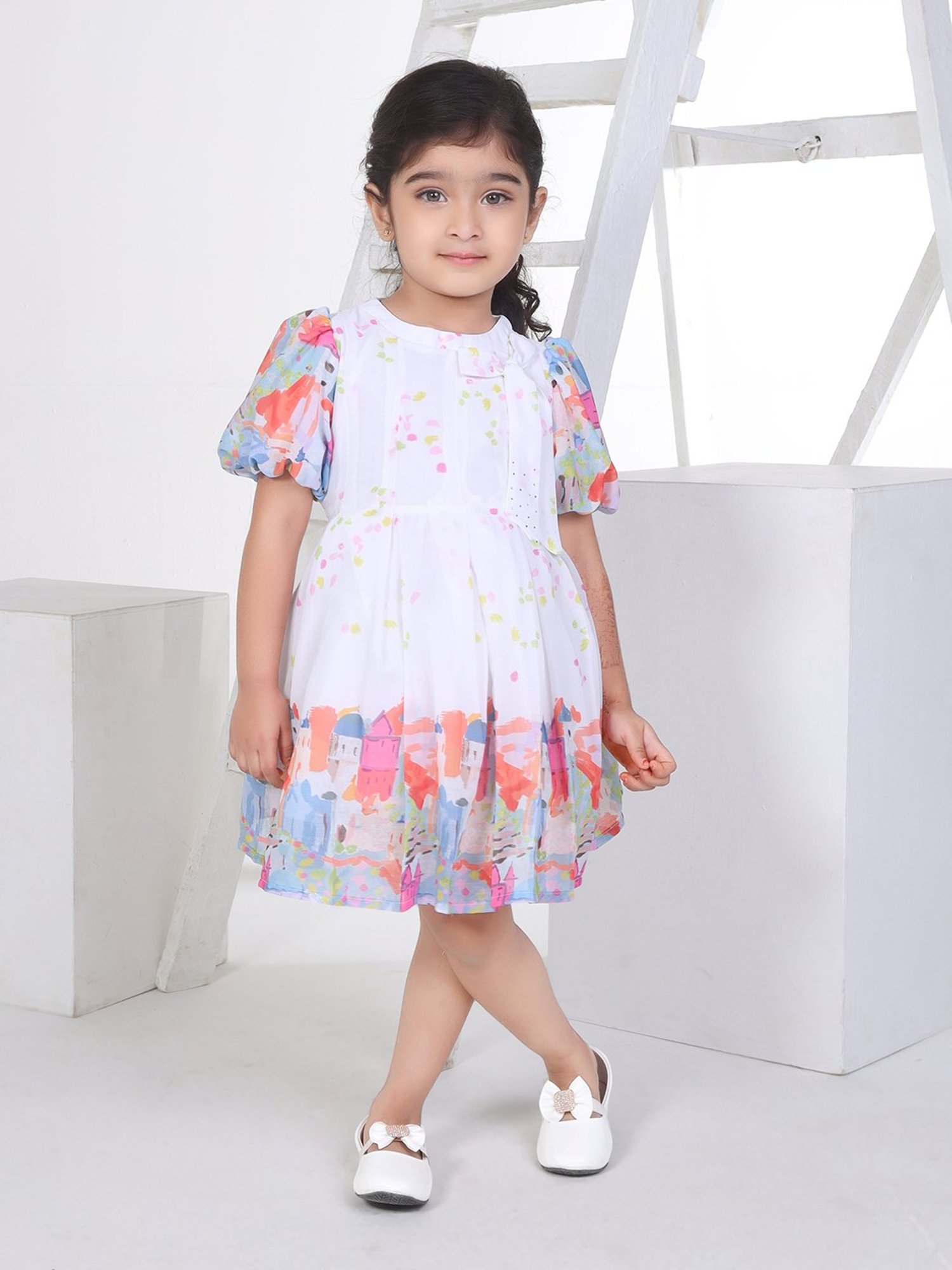Peppermint Kids Multicolor Printed Dress