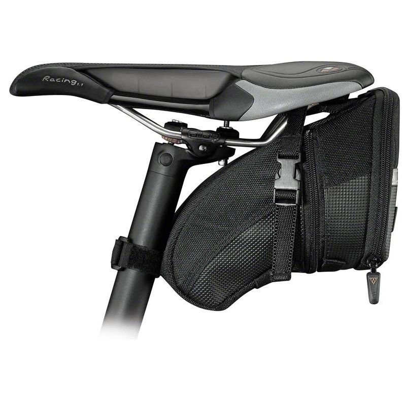 Topeak Aero Wedge Seat Bag: Strap-on, Large, Black