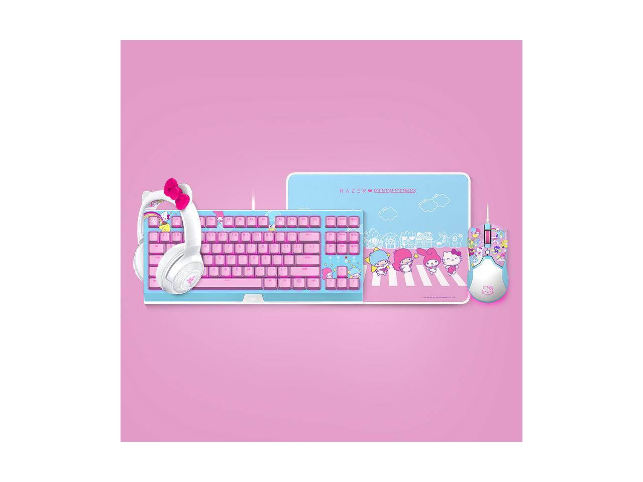 Razer HelloKitty I SANRIO Pink Wired Keyboard Exclusive 87 Key Backlit Mechanical Keyboard