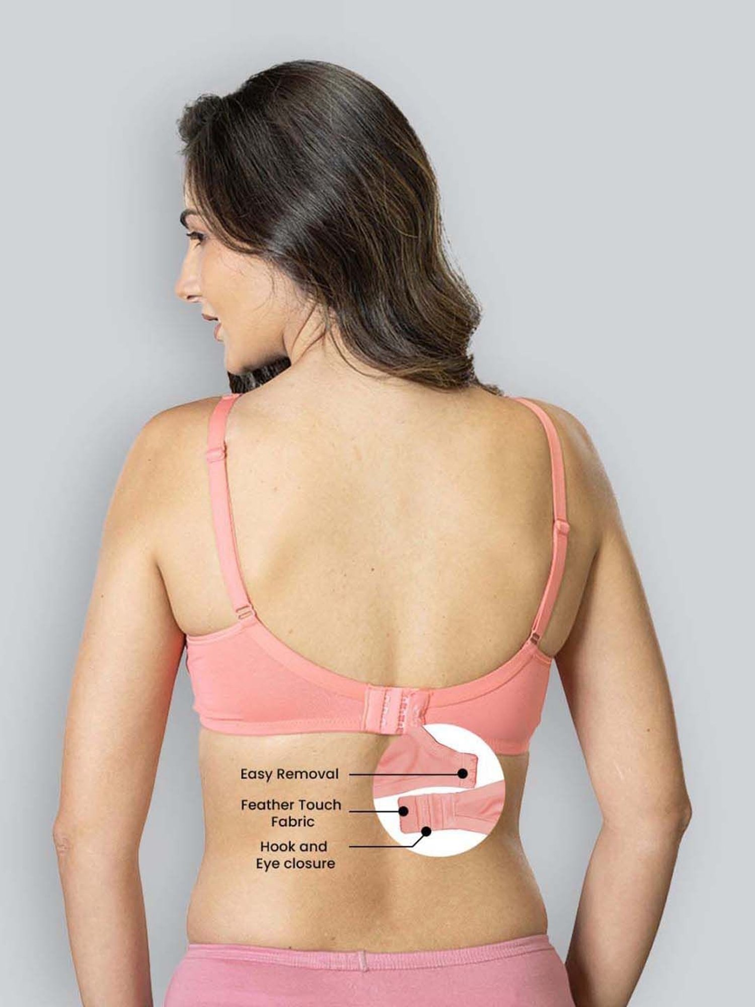 Lyra Peach Cotton T-Shirt Bra
