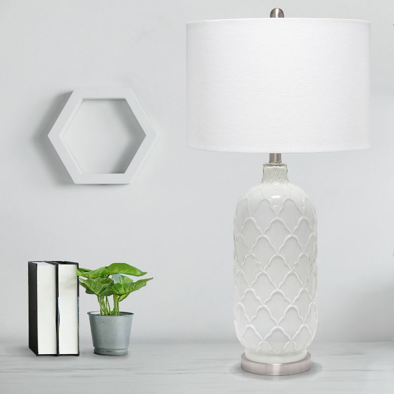 Argyle Classic Table Lamp with Fabric Shade White - Lalia Home