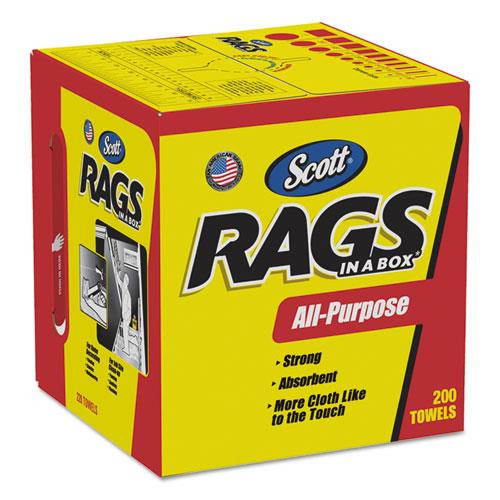 Scott Rags in a Box 10 x 12 White 200/Box 8 Boxes per Carton 75260CT