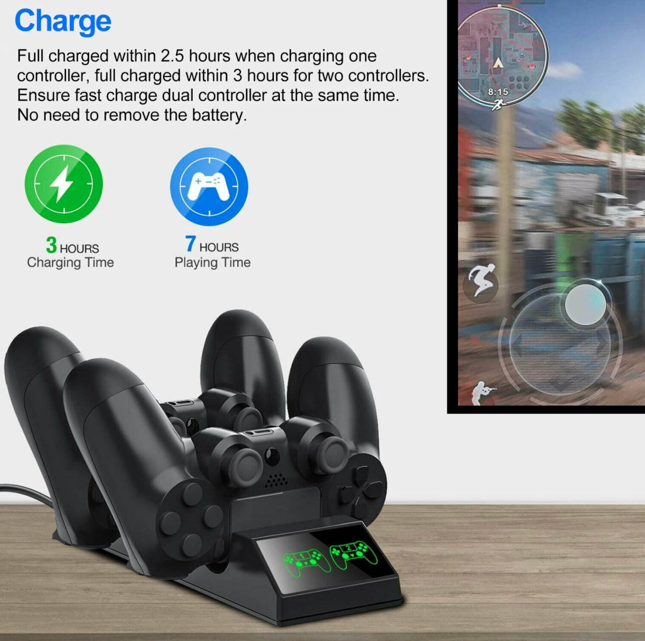 Game Accessories for PS4/Pro/Slim Wireless Controller Dual Charging Dock LED