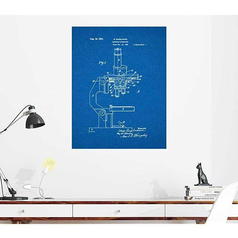 Microscope Patent Print Blueprint 24 x 30 M12433