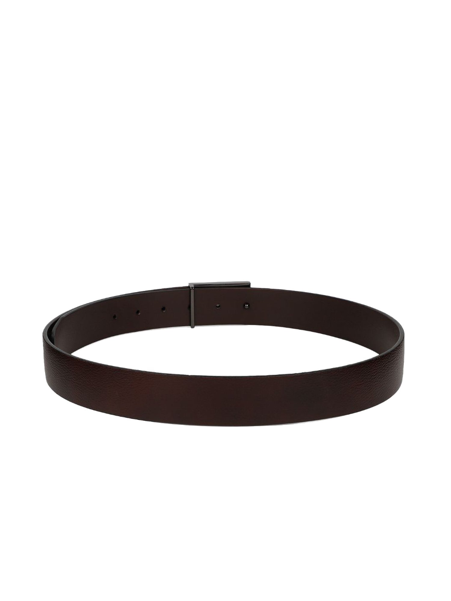 Carlton London Brown Leather Textured Casual Belt for Men