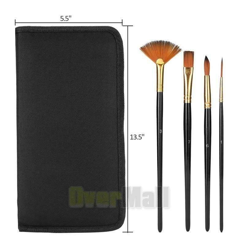 Professional Paint Brush Round Pointed Tip Nylon Hair Artist Acrylic Watercolor