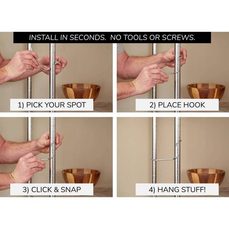 Sunway Tools 5pk Multi Use C-Hook Silver