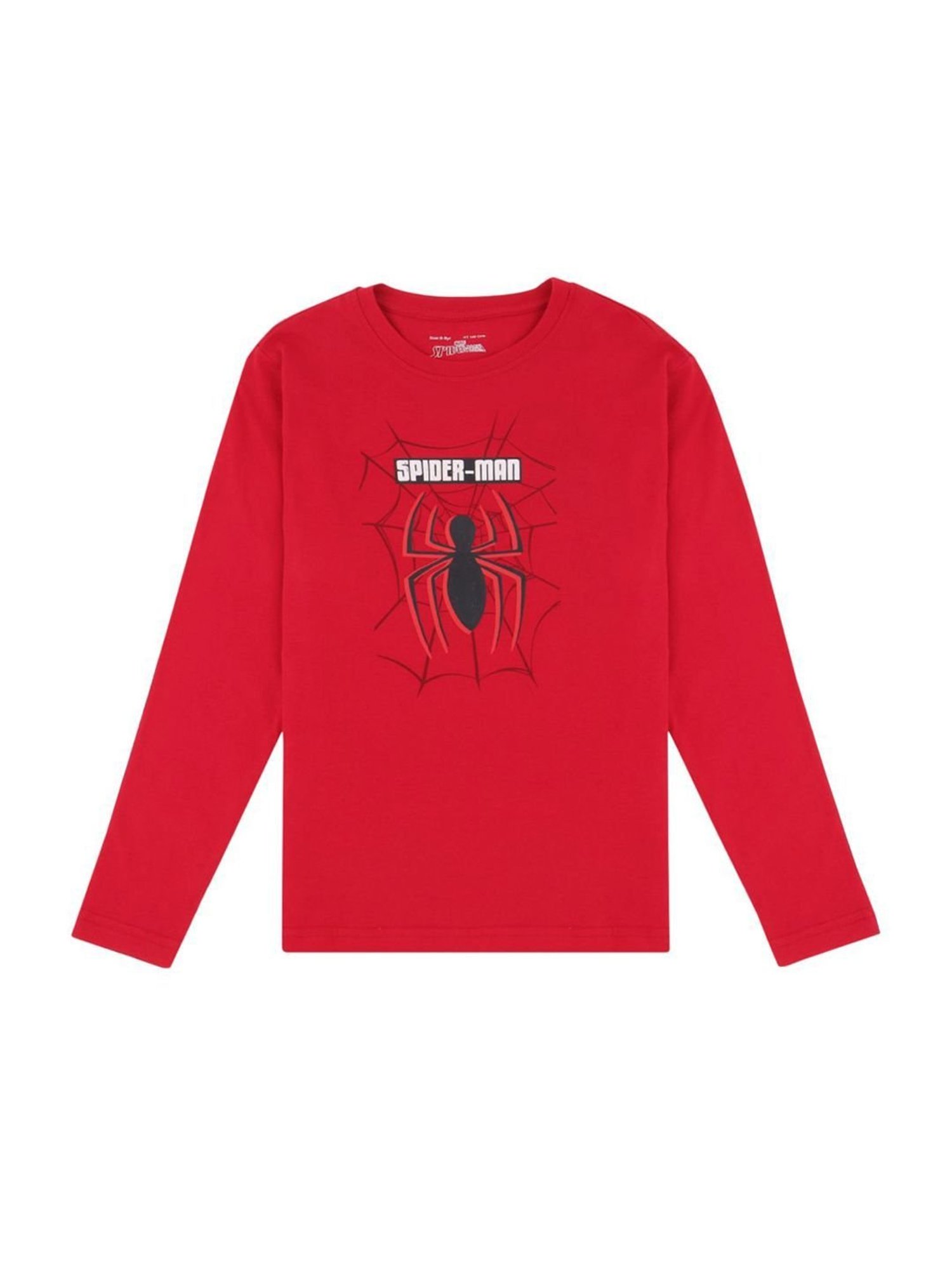 Proteens Kids Red Crimson Cotton Printed Full Sleeves T-Shirt