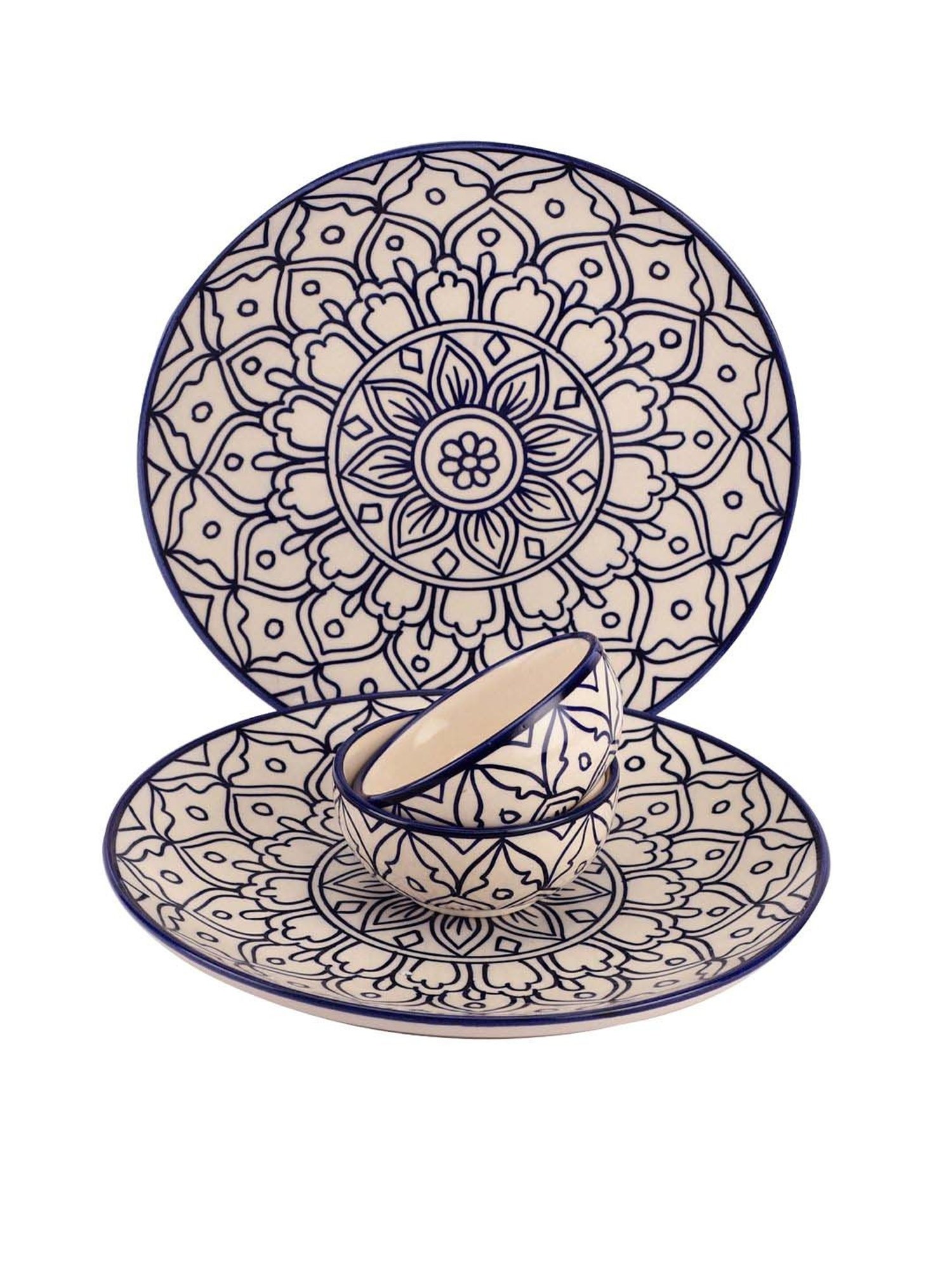 VarEesha Mehraab Blue & White Ceramic Dinner Set