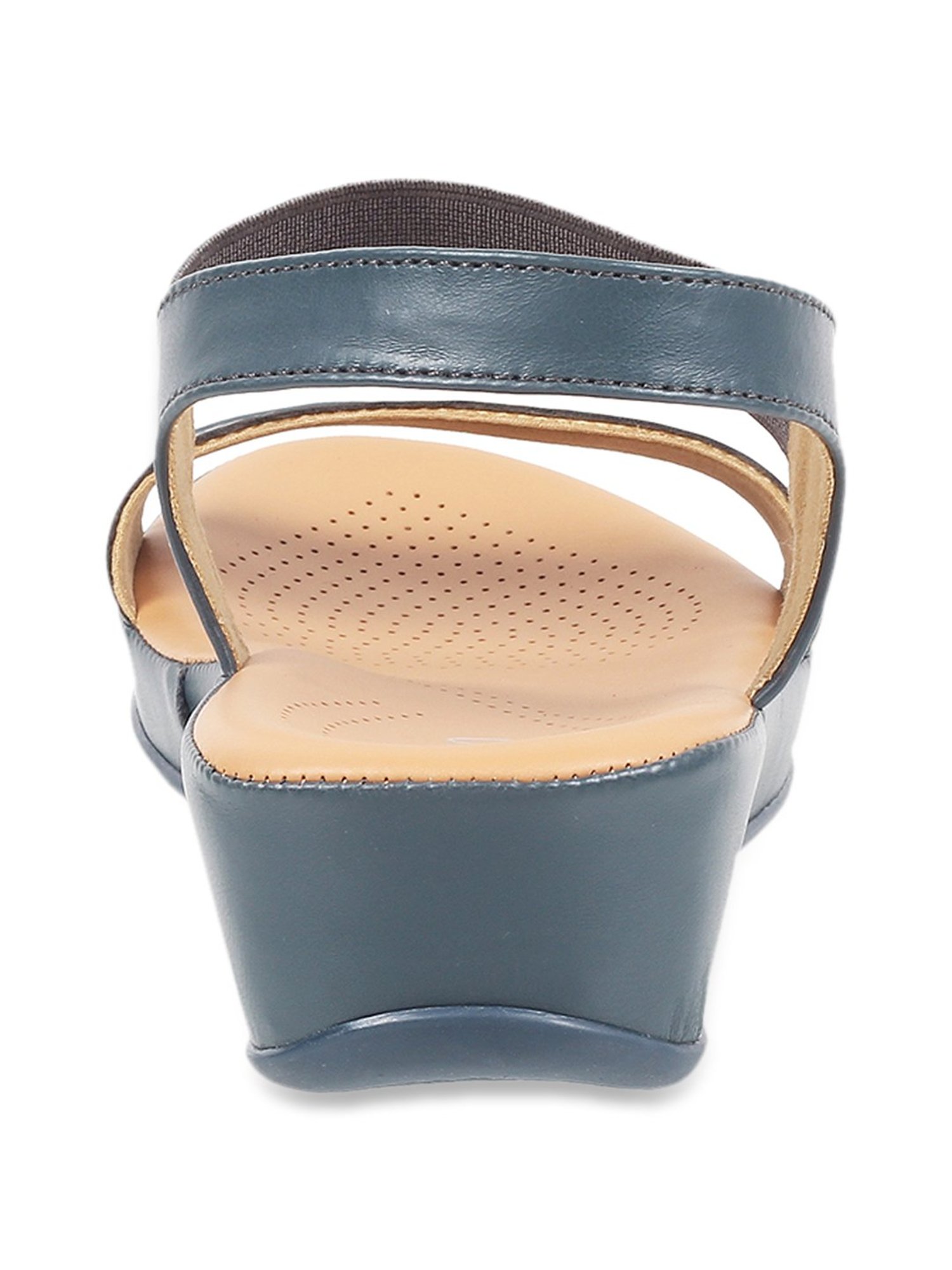 Metro Women's Blue Ankle Strap Wedges