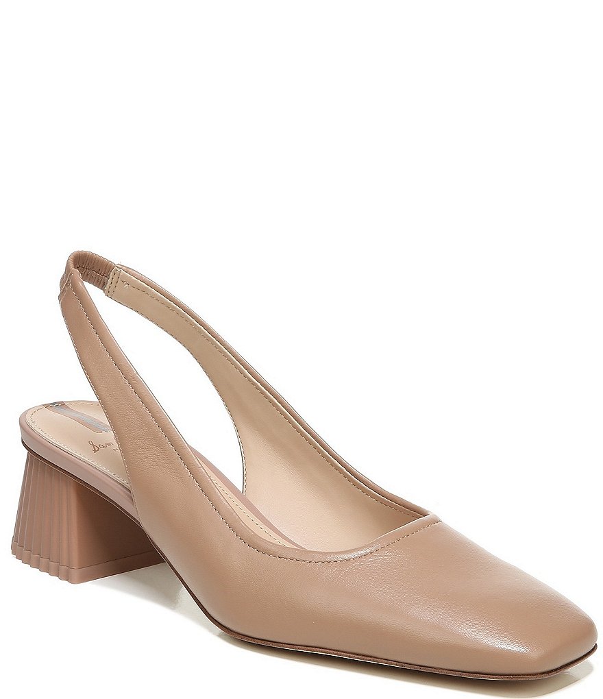 Sam Edelman Toren Leather Sculptural Heel Slingback Pumps
