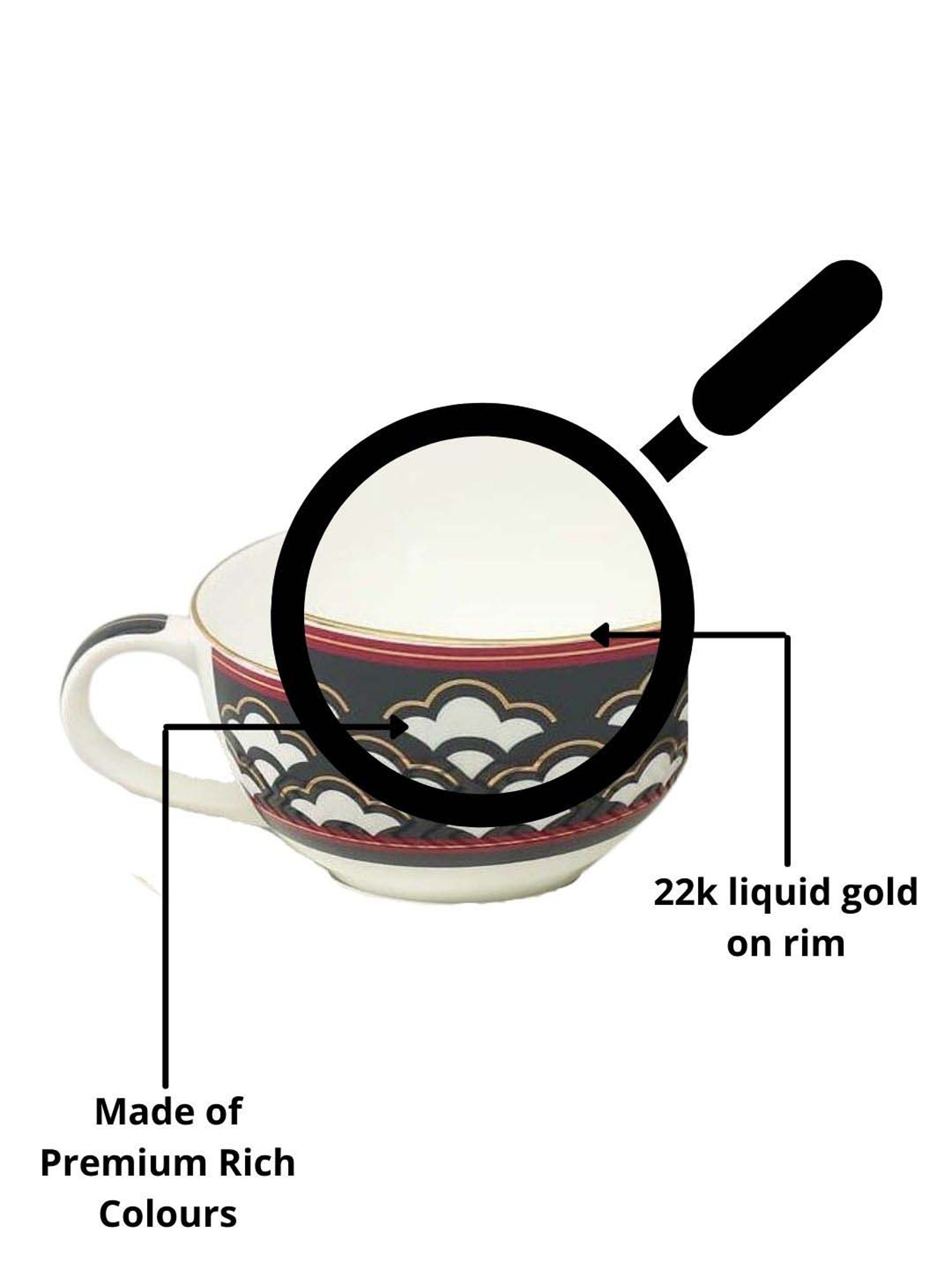 India Circus Black & White Ceramic Tea Set