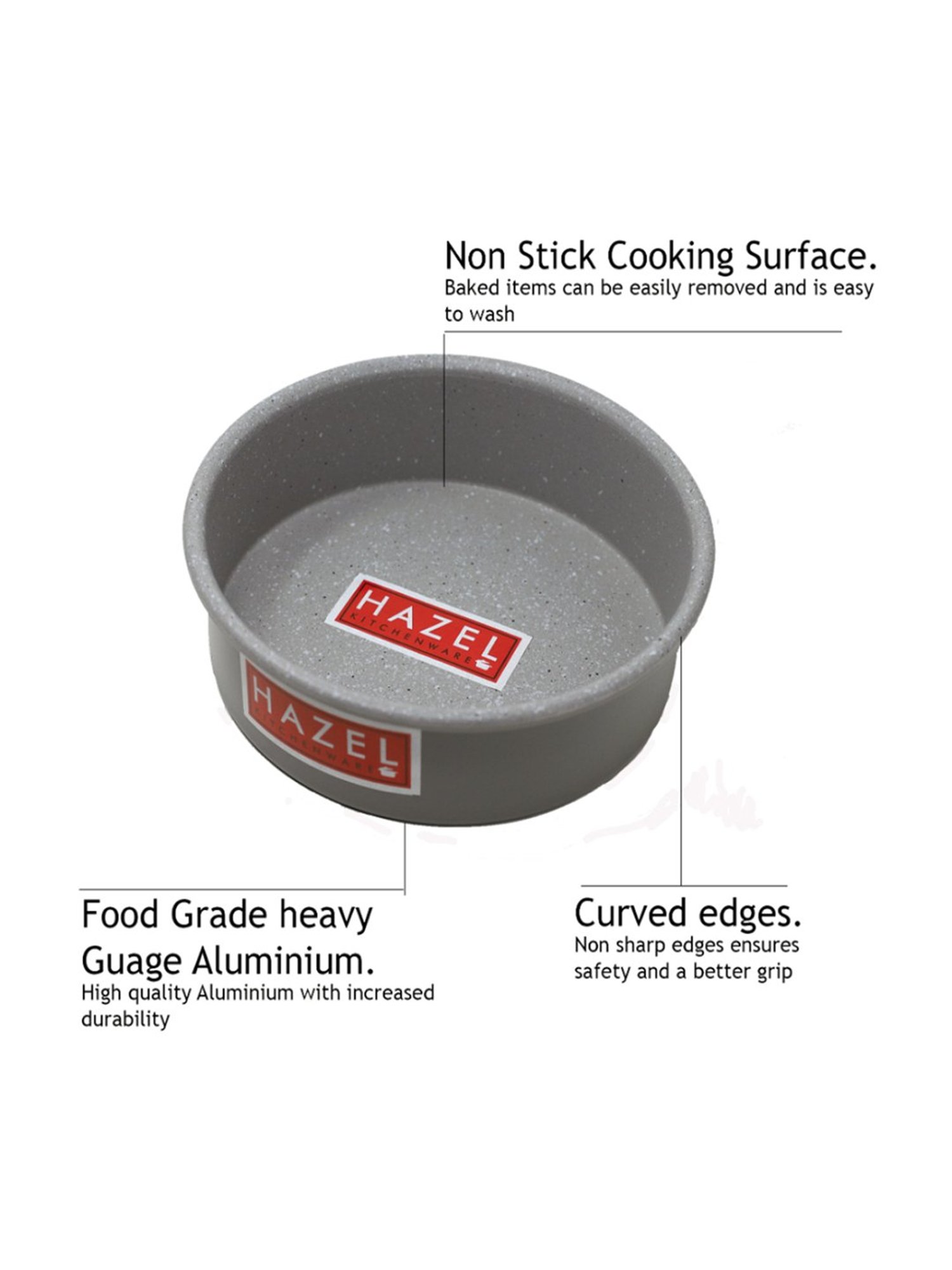 HAZEL Alfa Grey Aluminium Cake Mould (Set of 2)