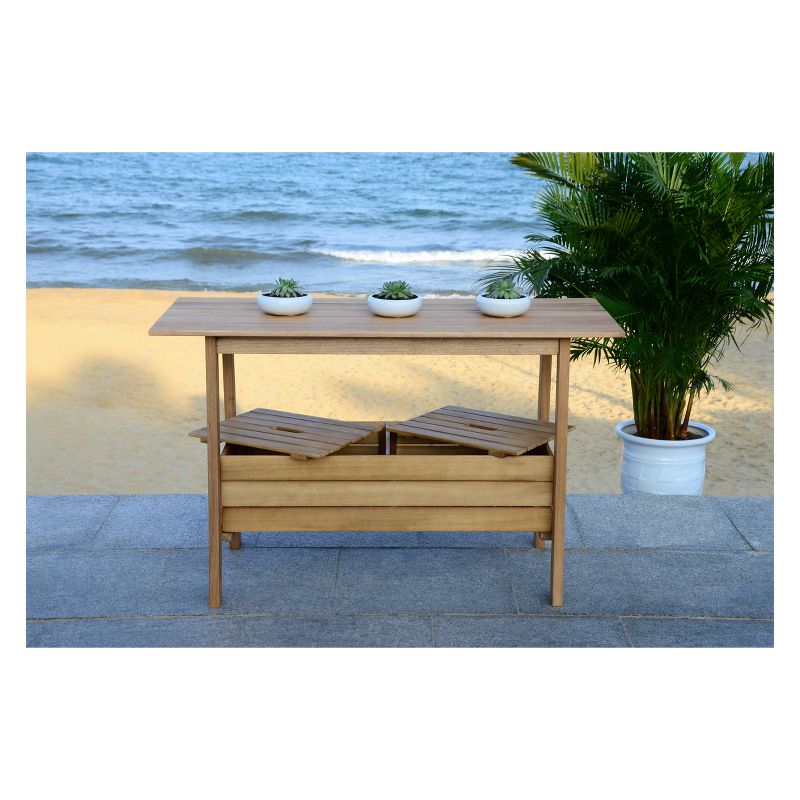 Bertie Tea Trolley - Teak - Safavieh