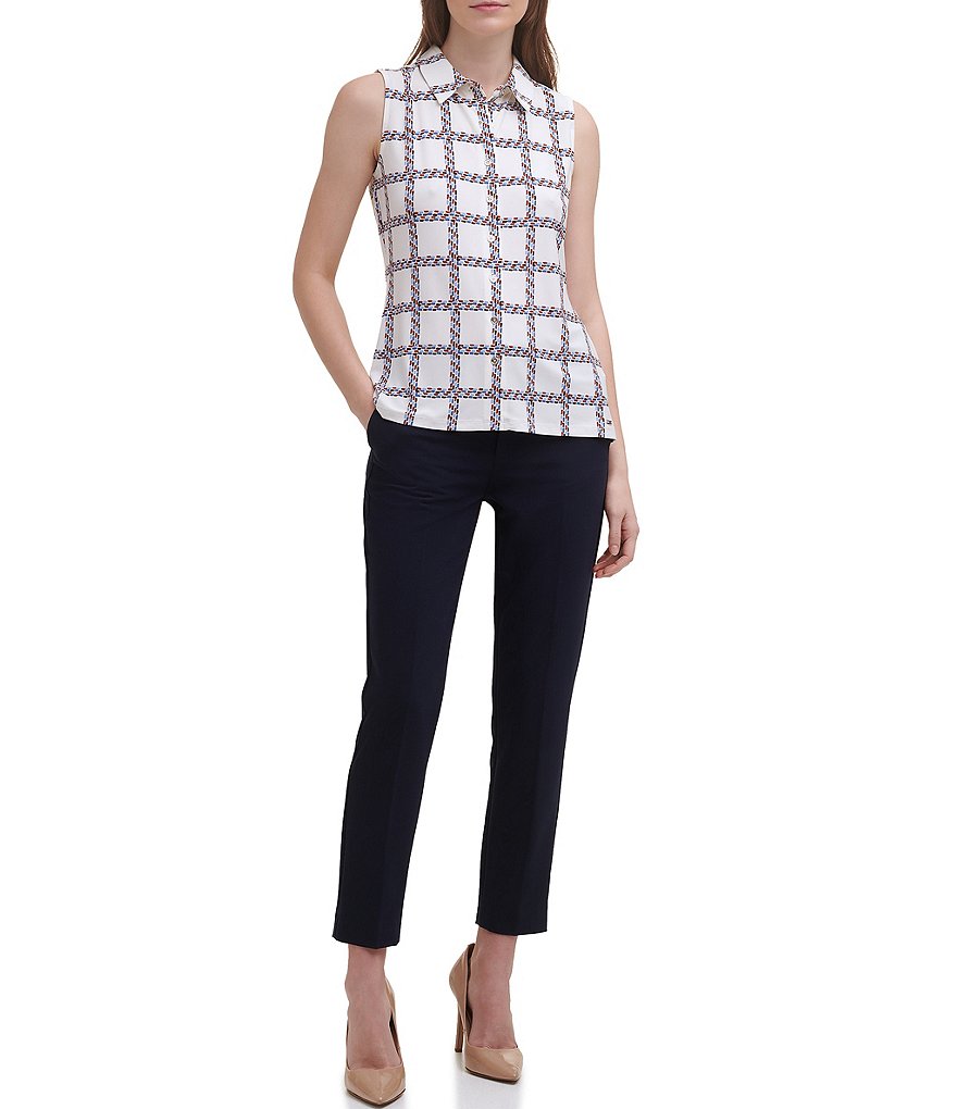 Tommy Hilfiger Windowpane Print Matte Jersey Tank
