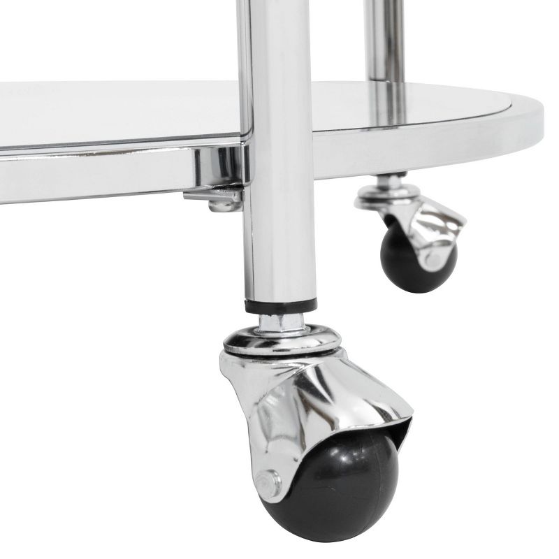 Veranda Round Bar Cart with Clear Glass Chrome - Studio Designs Home