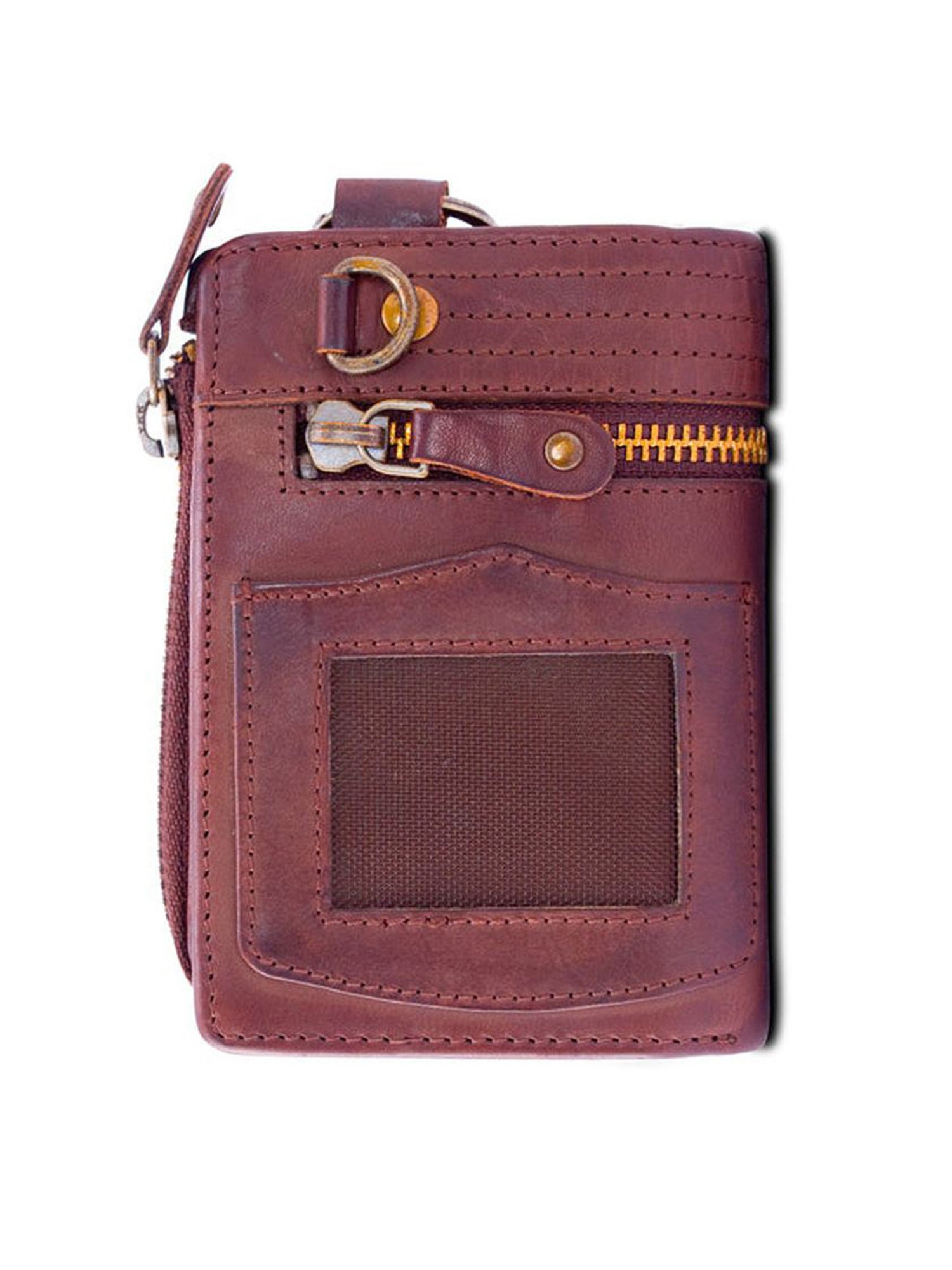 KOMPANERO Harvey Cognac Leather Textured Bi-Fold Wallet