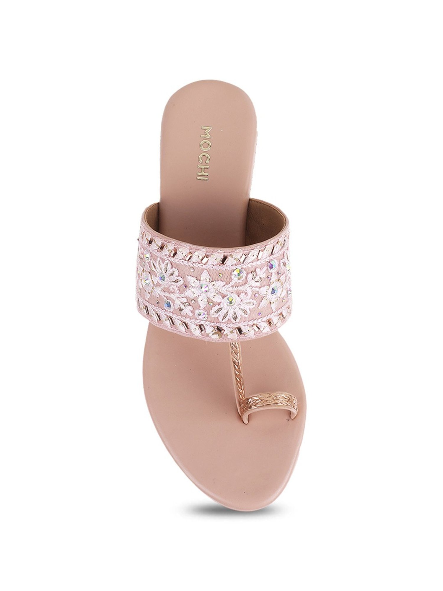 Mochi Women's Peach Toe Ring Wedges