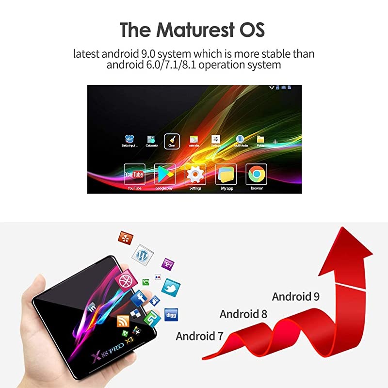 100 TV Box X10 Smart Box with Backlit Wireless Mini Keyboard 4GB RAM 32GB ROM RK3318 QuadCore 64bit CortexA53 Support 24GHz 5GHz WiFi 4K UHD Bluetooth 40