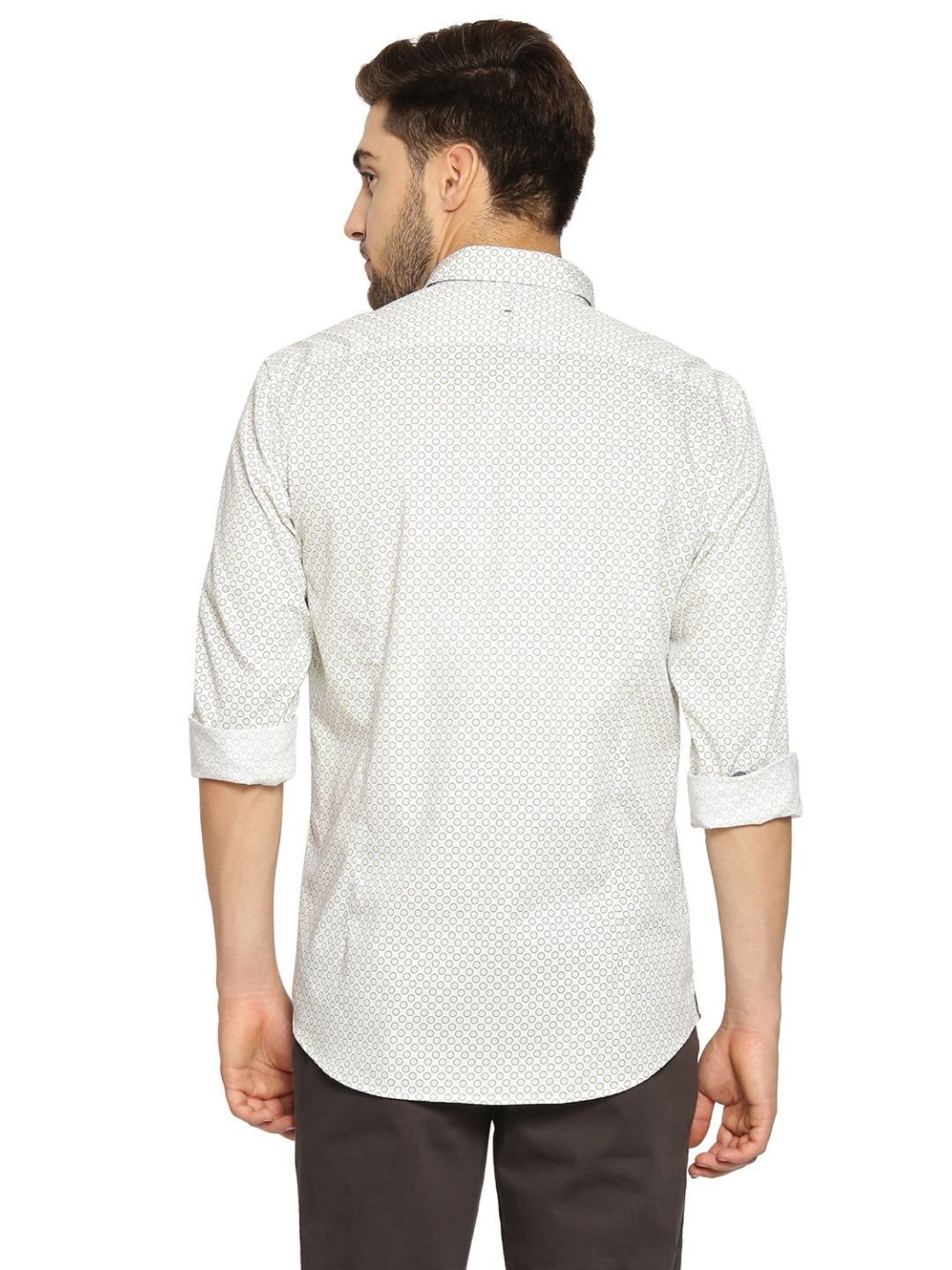 Spykar Blue Cotton Slim Fit Checks Shirt