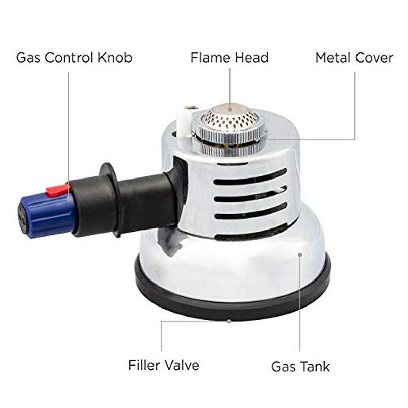 Ivation Butane Micro Burner - Mini Tabletop Butane Burner w/Adjustable Gas Control Knob & Safety Button