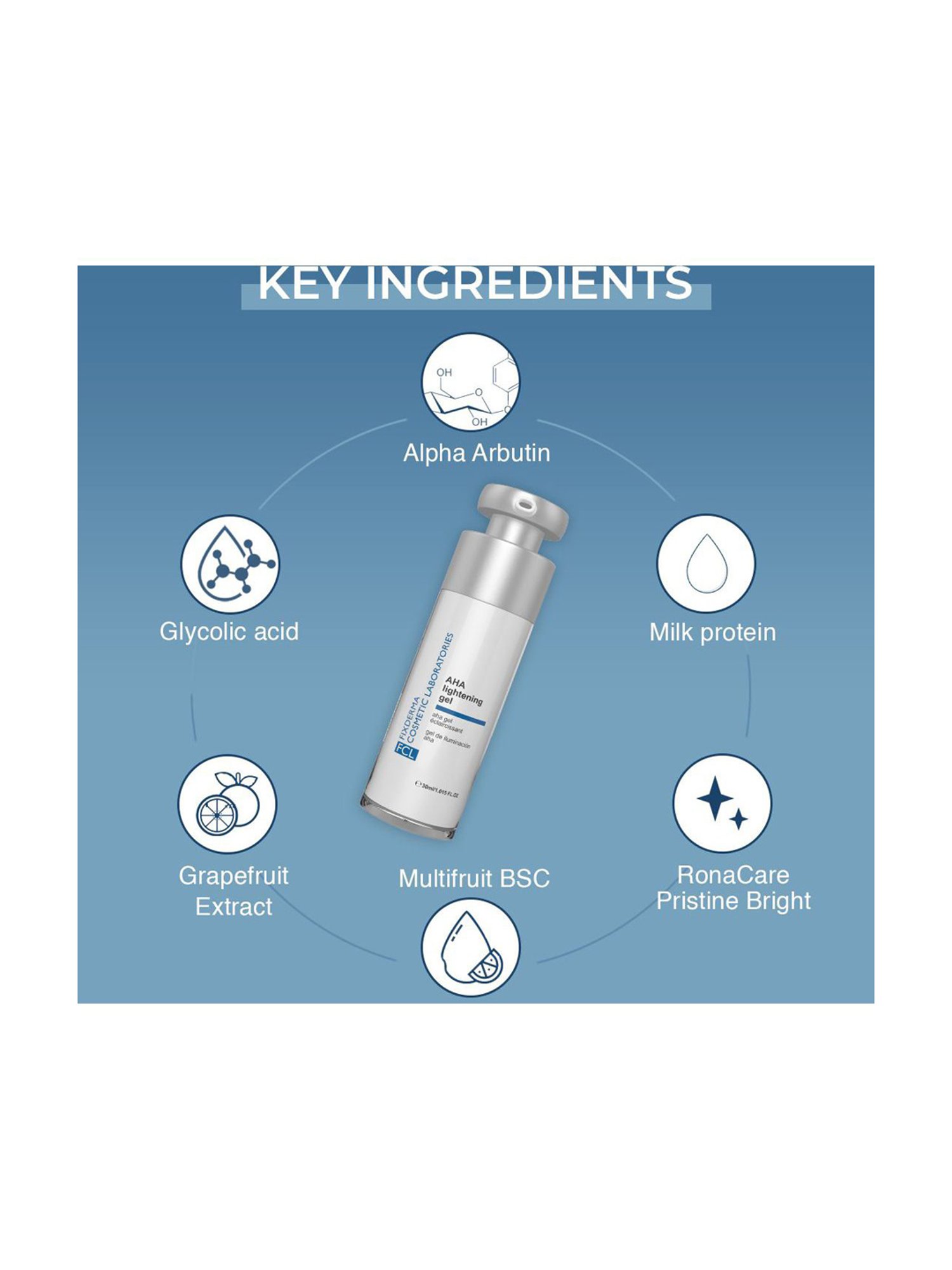 FCL Aha Lightening Gel For Skin Lightening, Evens Skin Tone, Hyperpigmentation - 30 ml