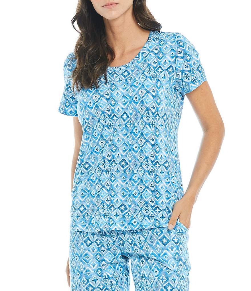 Donna Karan Abstract Print Knit Sleep Pants