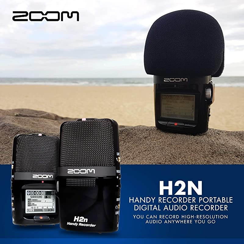 H2N Handy Recorder with Five Mic Capsules - Bundle With 16GB SDHC Card, 4 AA Batteries, Microfiber Cloth