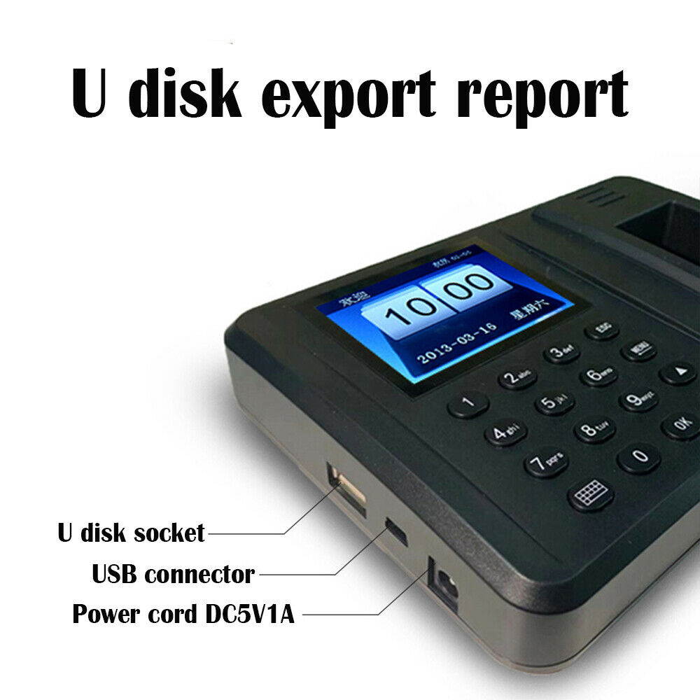 2.8" TFT LCD Employee Time Clock Fingerprint Biometric Time Attendance Machine