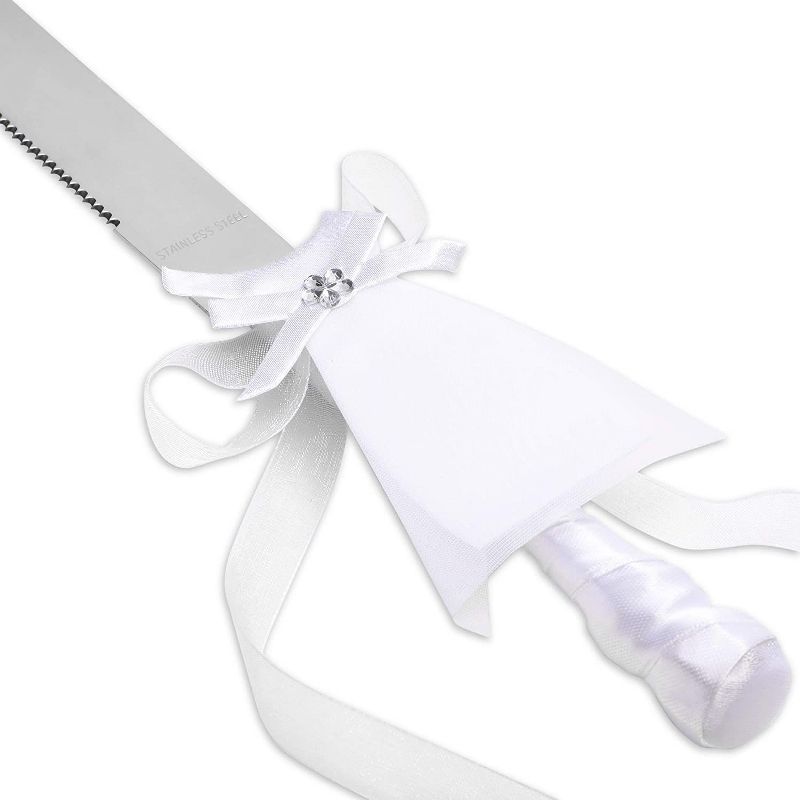 Sparkle and Bash 2 Pieces Bride and Groom Wedding Cake Knife and Server Set (2 Sizes)