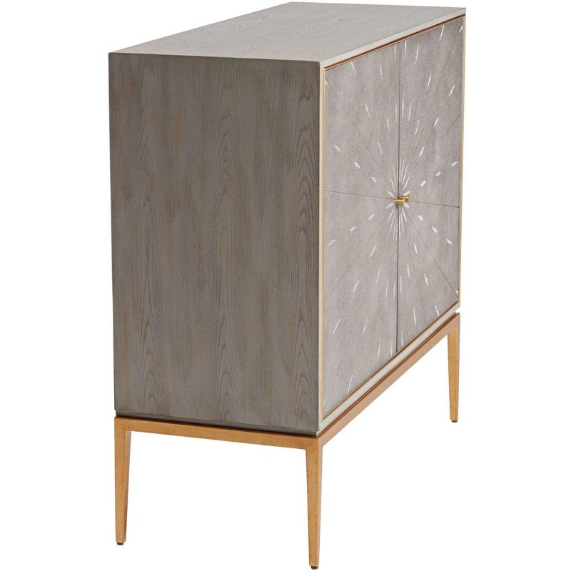 Kolczak Boho Handcrafted Mango Wood 2 Door Cabinet Light Gray - Christopher Knight Home