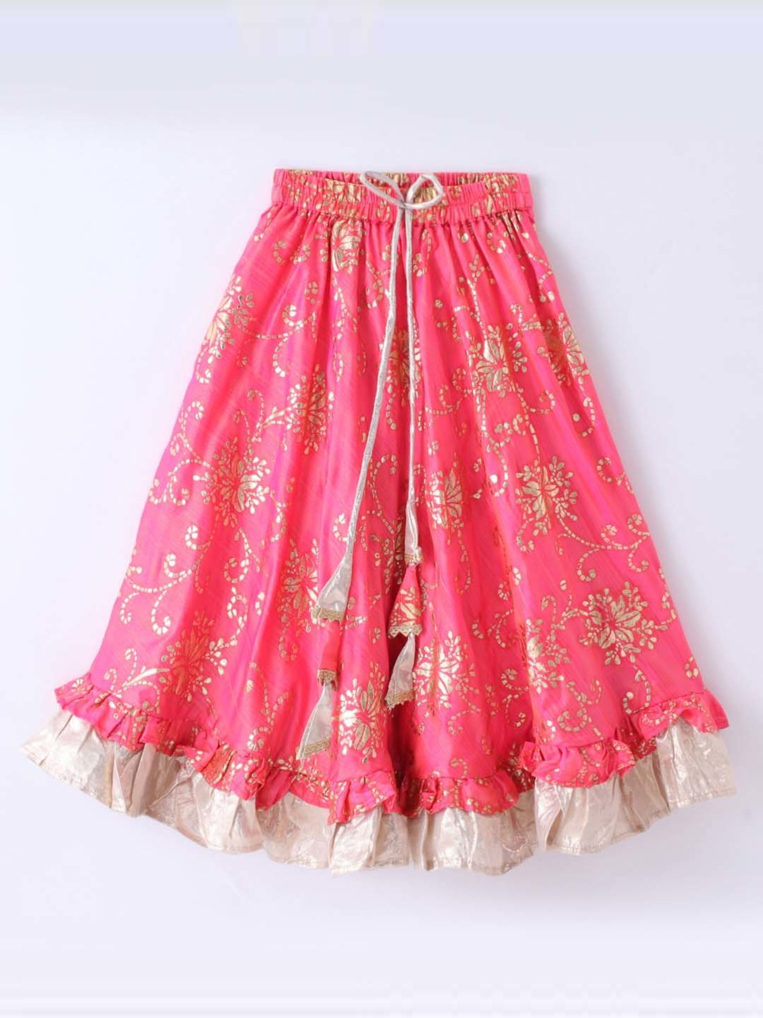 TWISHA Kids Green & Pink Embroidered Top Set