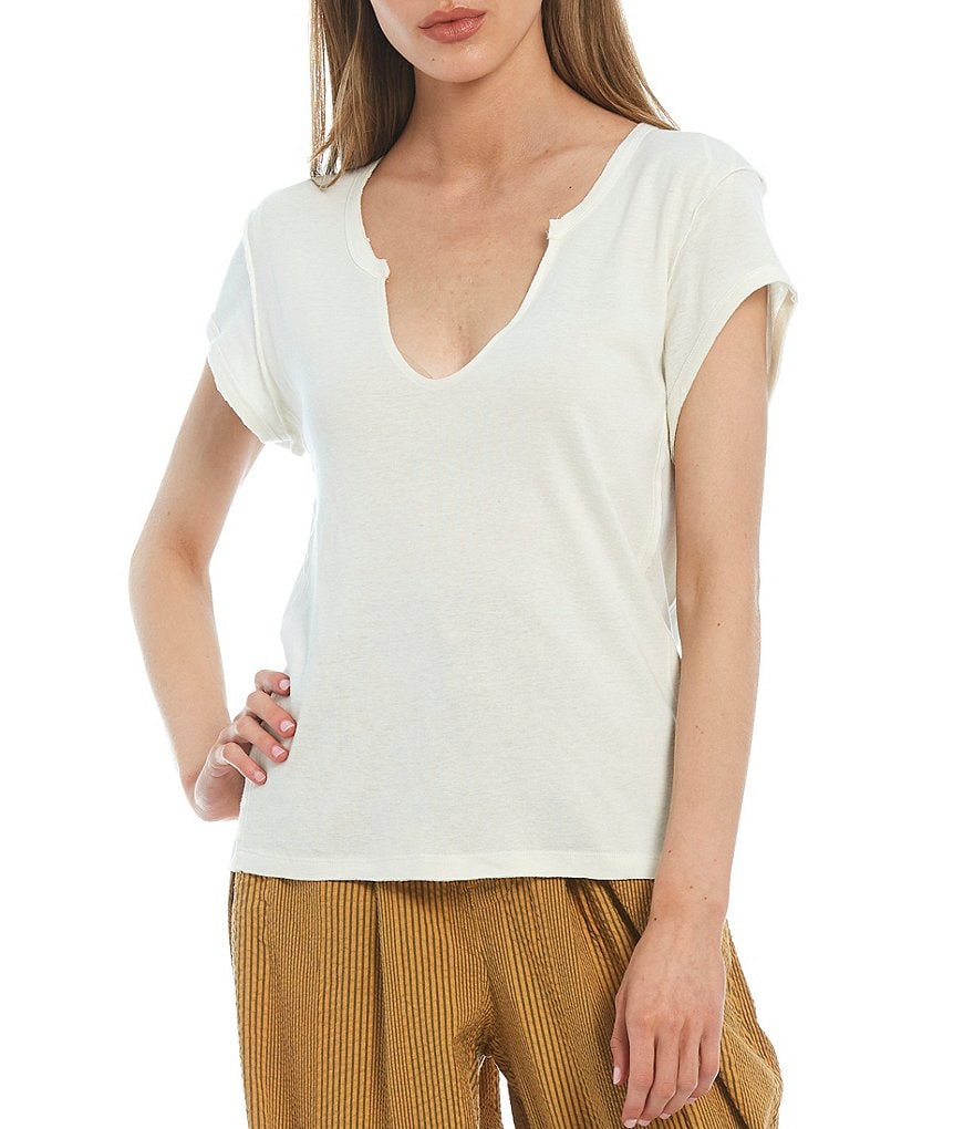 BB Dakota by Steve Madden Up to Here Puff Elbow Sleeve Mock Neck Smocked Top