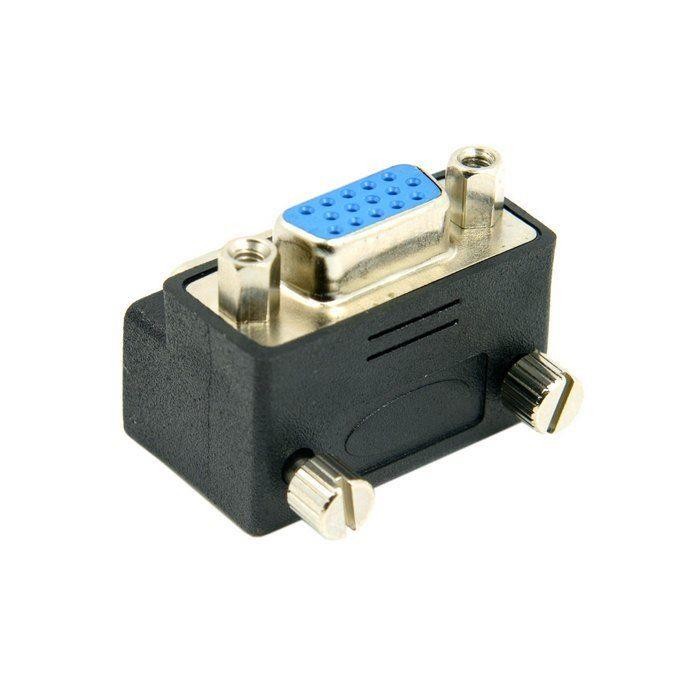 2pcs Down Right Angled 90 D VGA SVGA Male To VGA 15Pin Female Monitor Adapter