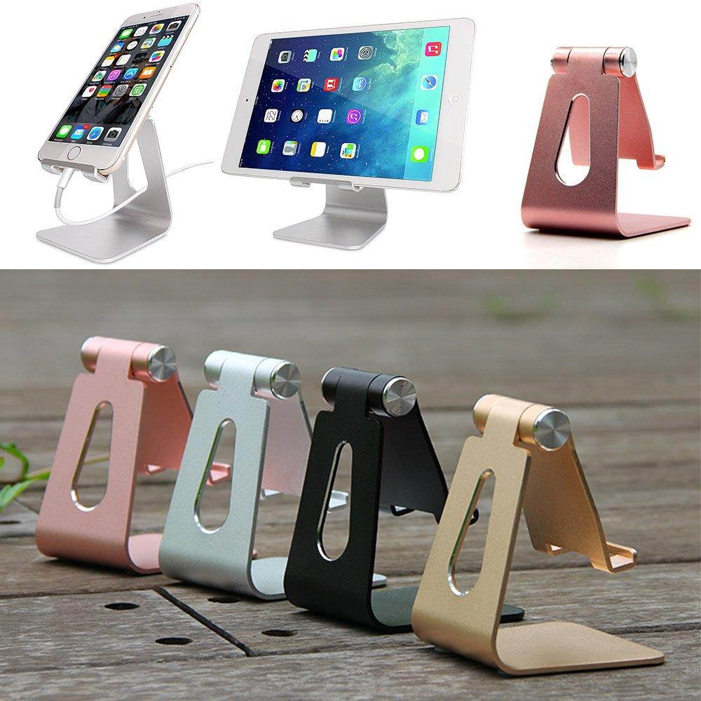 Adjustable Cell Phone Stand - ToBeoneer Phone Holder, [Update Version] Multi Angle Thicker Dock Compatible with Samsung iPhone X 8 7 6 6s Plus Charging, Home Office Desk Accessories - Black