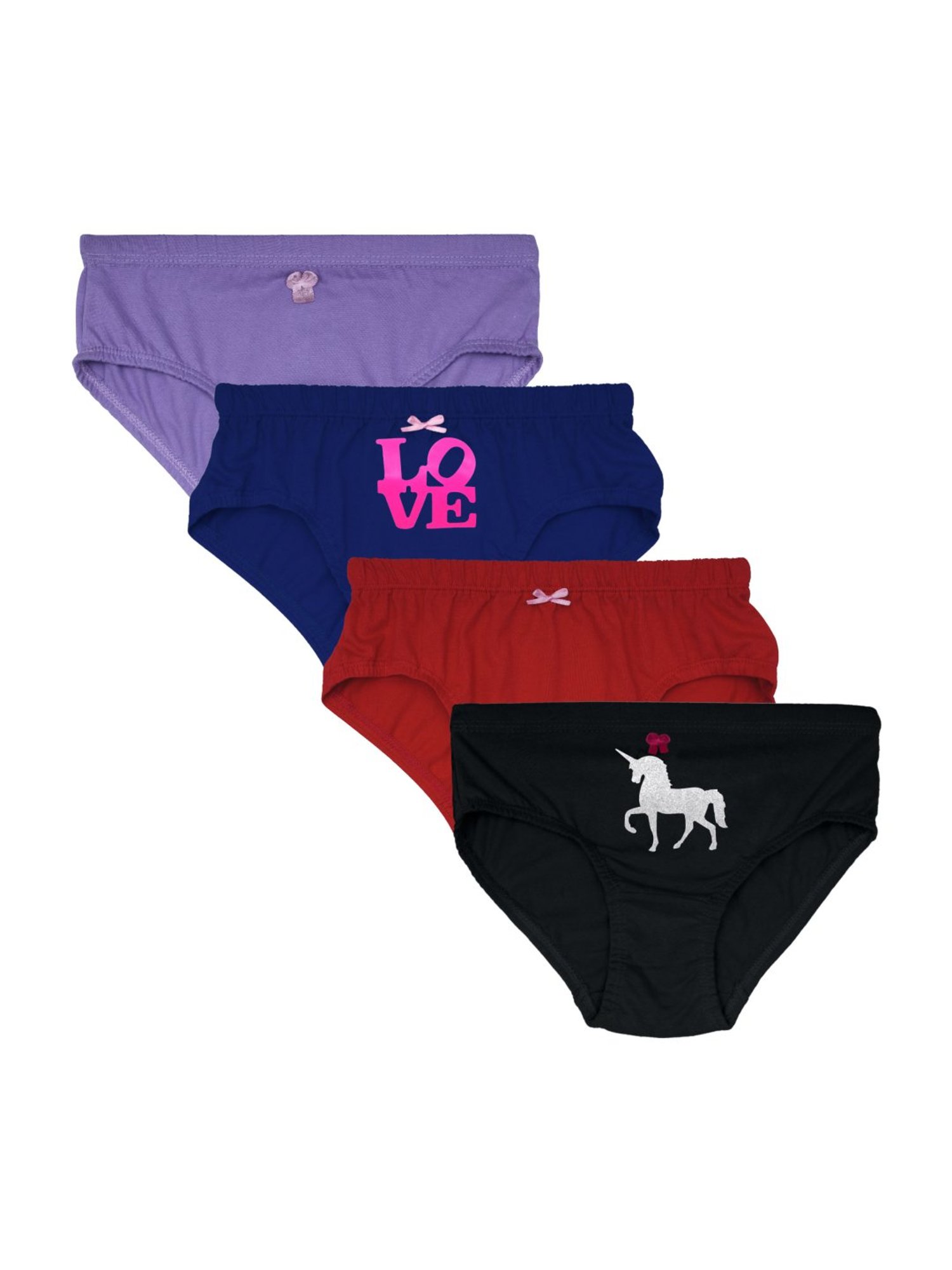 D'chica Kids Multi Cotton Printed Panties - Pack of 4