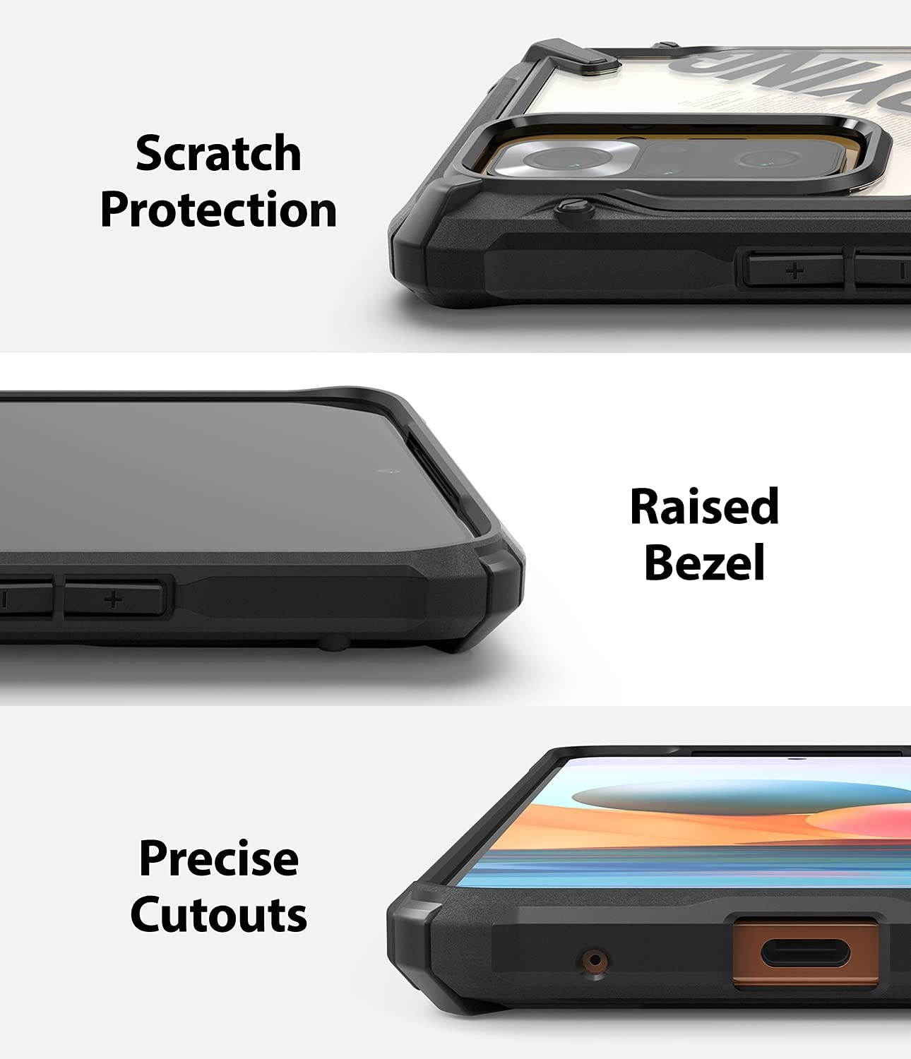 Ringke Fusion-X Compatible with Xiaomi Redmi Note 10 Pro, Redmi Note 10 Pro Max Case, Shockproof Rugged TPU Bumper Cover - Camo Black