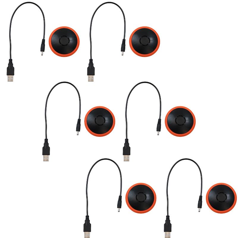 Sunnydaze Indoor Replacement Durable Plastic Electronic Rechargeable Hover Air Hockey Puck - 2" - Red and Black - 6pk