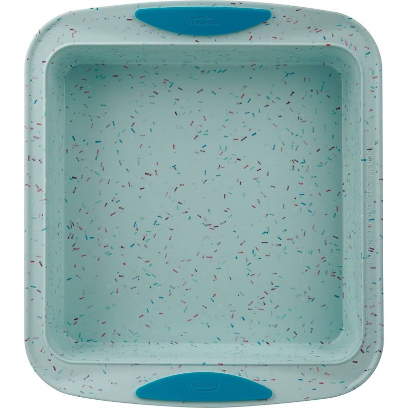 Trudeau Square Cake Pan Confetti Blue 8" x 8"