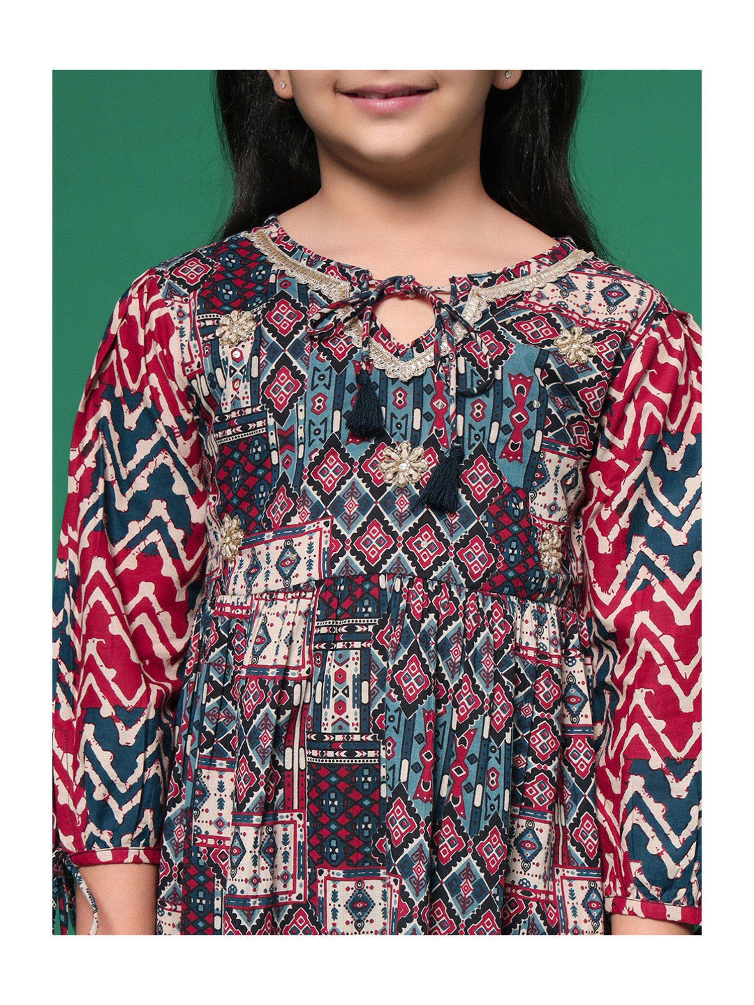 READIPRINT FASHIONS Kids Multicolor Printed Dress